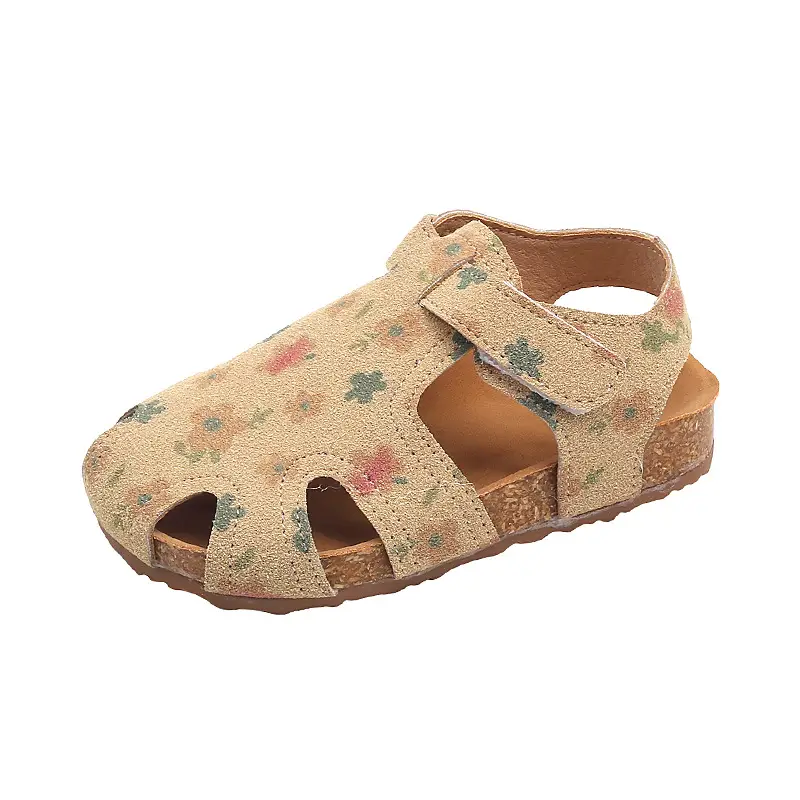 2025 New Summer Girls Sandals Suede Leather Cute Baby Shoes