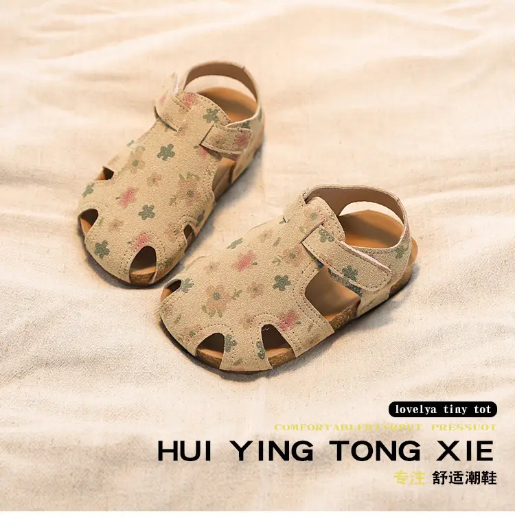 2025 New Summer Girls Sandals Suede Leather Cute Baby Shoes — feature 1