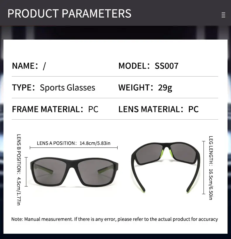 Men Windproof Sunglasses Black Cycling Fishing Outdoor — feature 14