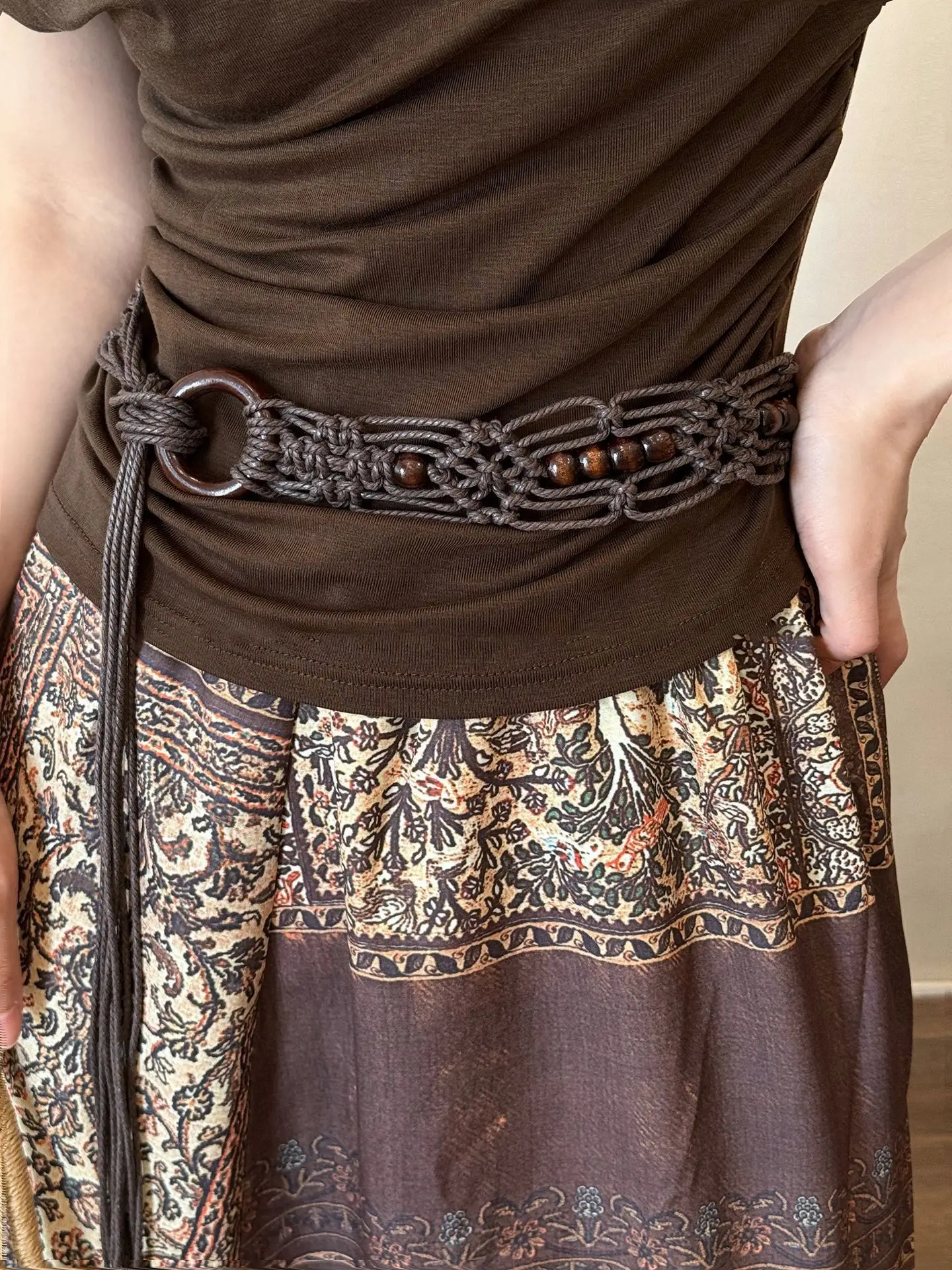 Bohemian Wooden Beads Waist Chain Belt — feature 10