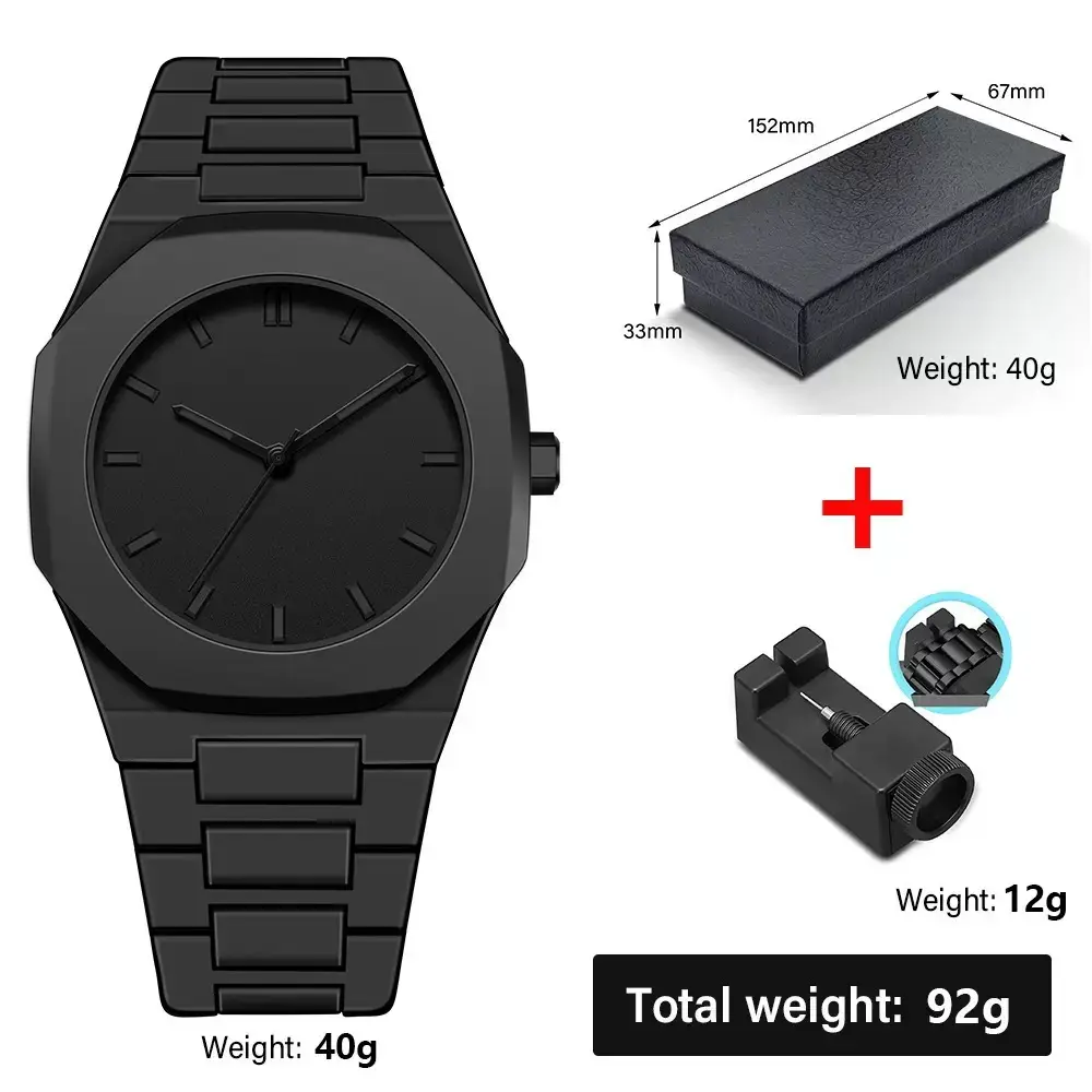 Black Plastic Men's Wristwatch with Large Dial — feature 1