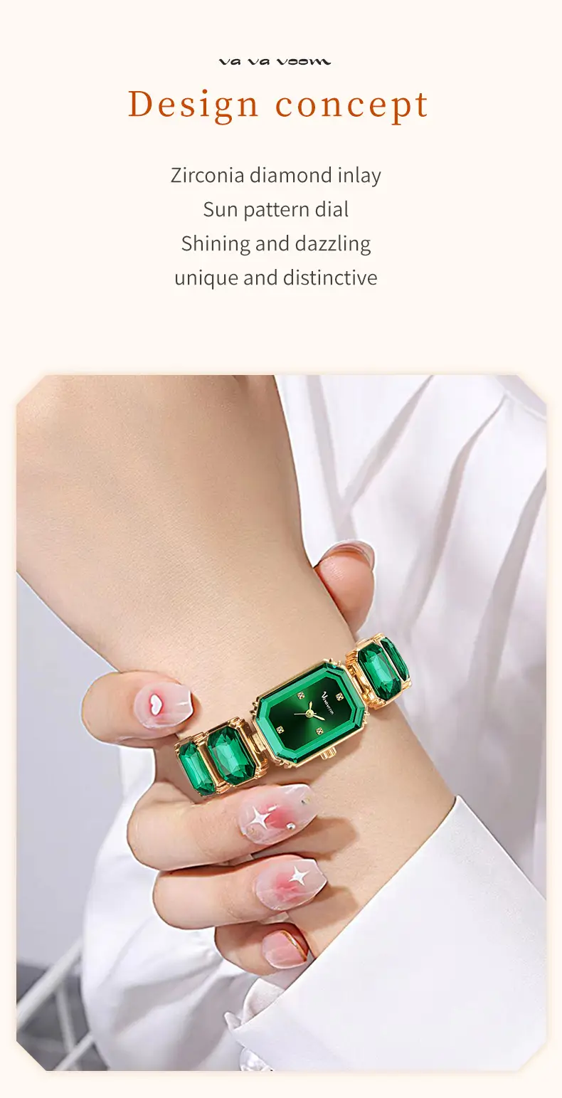 Elegant Green Square Dial Women's Quartz Watch — feature 11