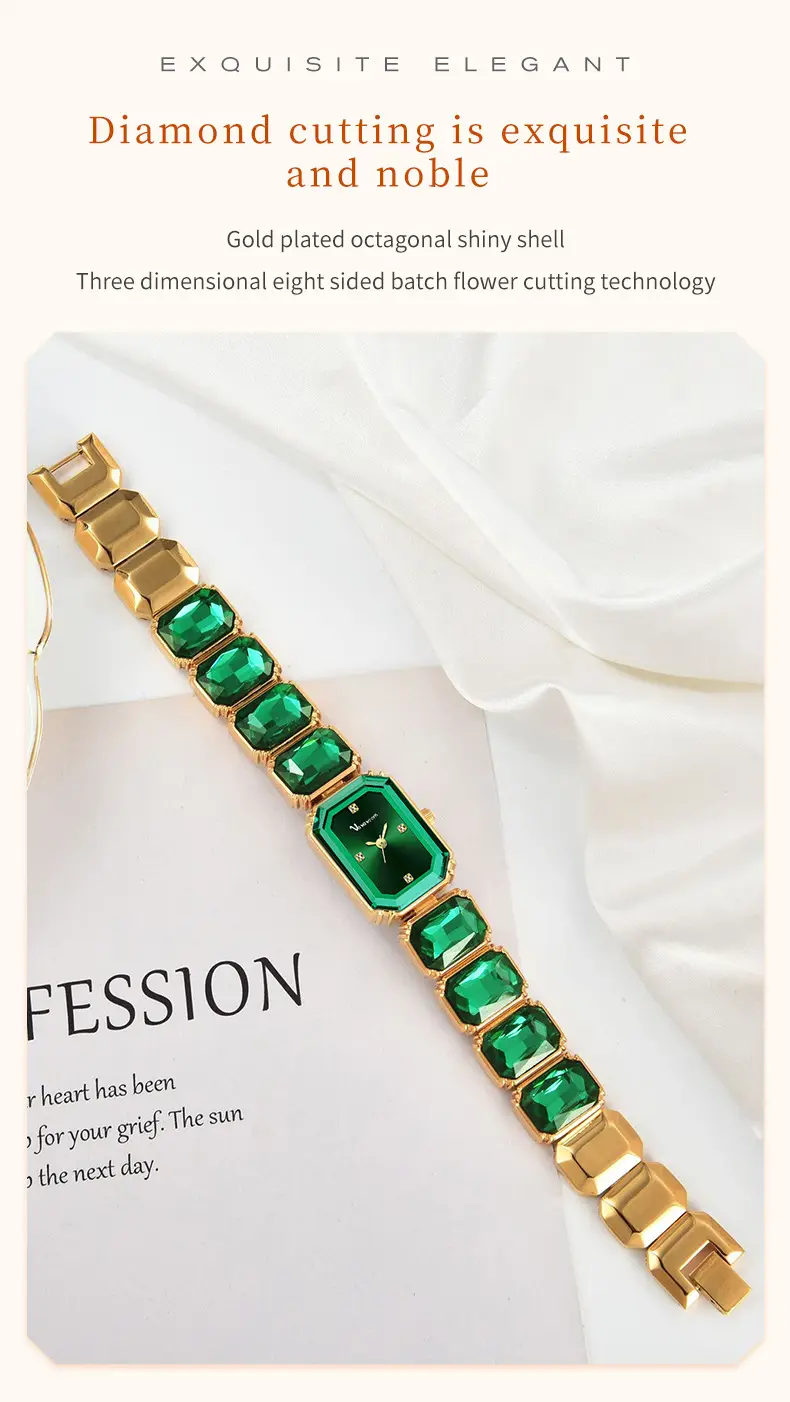 Elegant Green Square Dial Women's Quartz Watch — feature 12