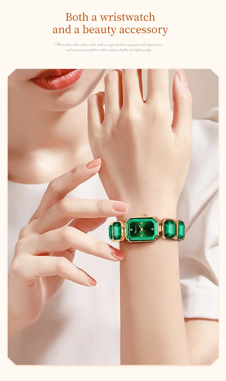 Elegant Green Square Dial Women's Quartz Watch — feature 13