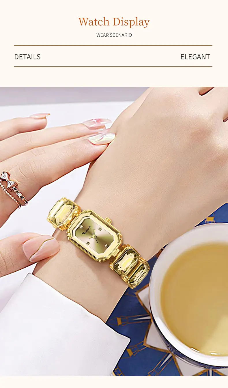 Elegant Green Square Dial Women's Quartz Watch — feature 17