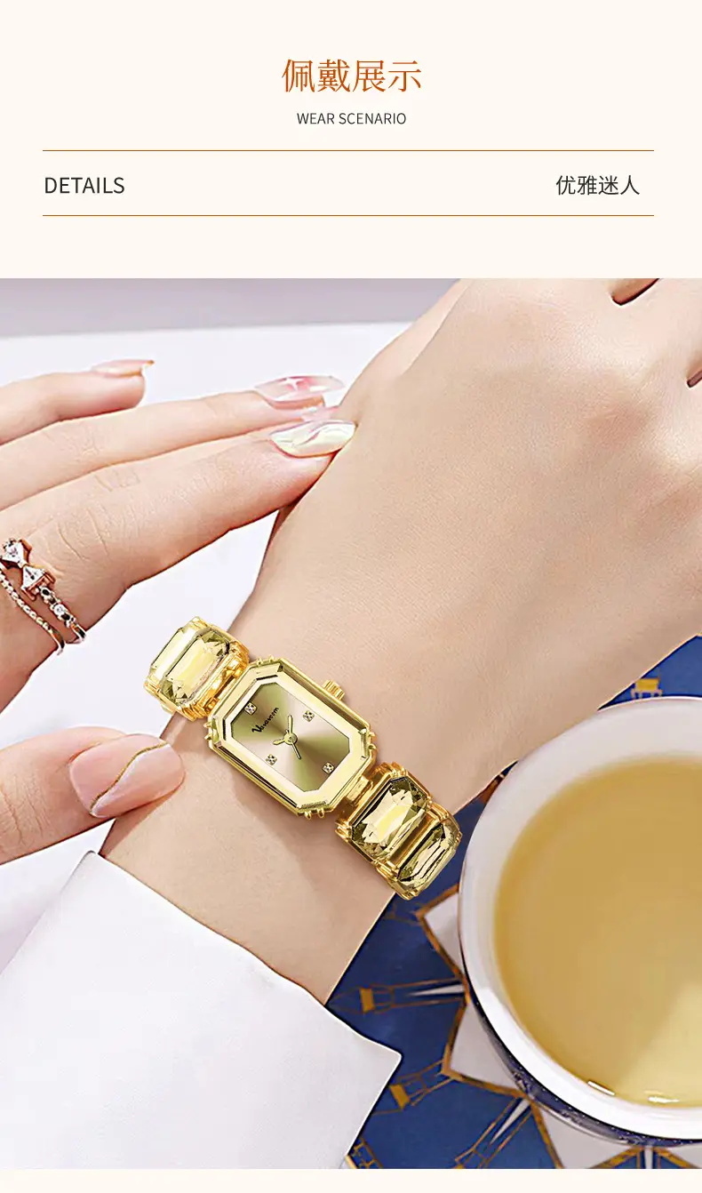 Elegant Green Square Dial Women's Quartz Watch — feature 8