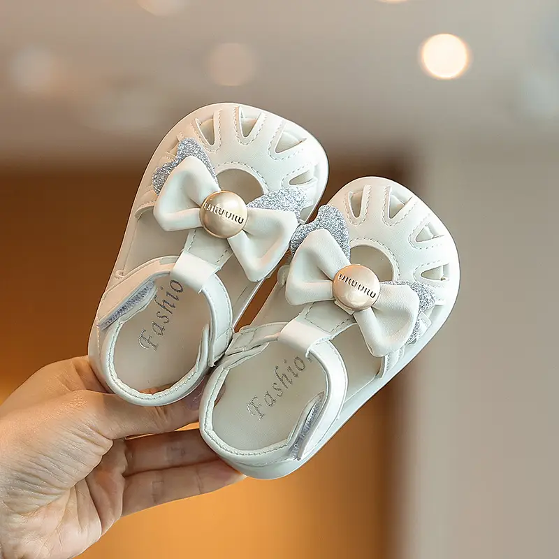 2025 Little Girls Bow Toe Princess Sandals Soft Sole