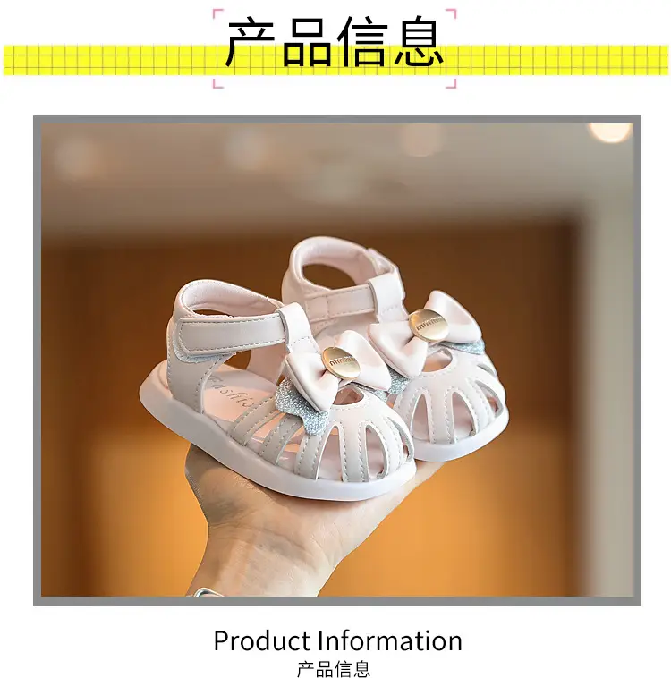 2025 Little Girls Bow Toe Princess Sandals Soft Sole — feature 2