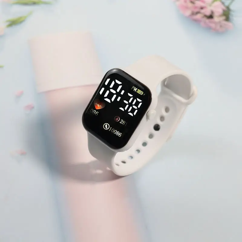 Y1 Heart-Shaped Digital Watch White LED Timer - Image 2