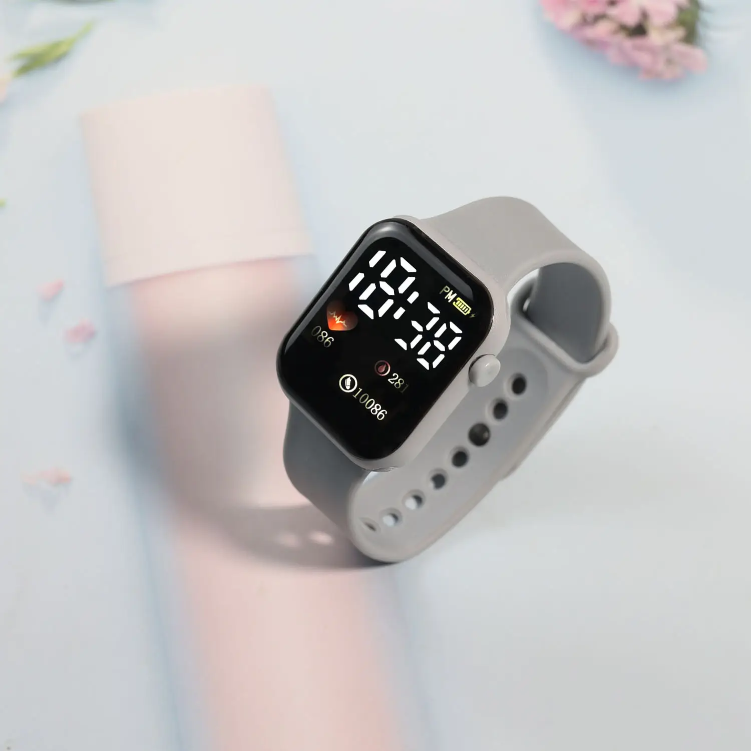 Y1 Heart-Shaped Digital Watch White LED Timer - Image 6