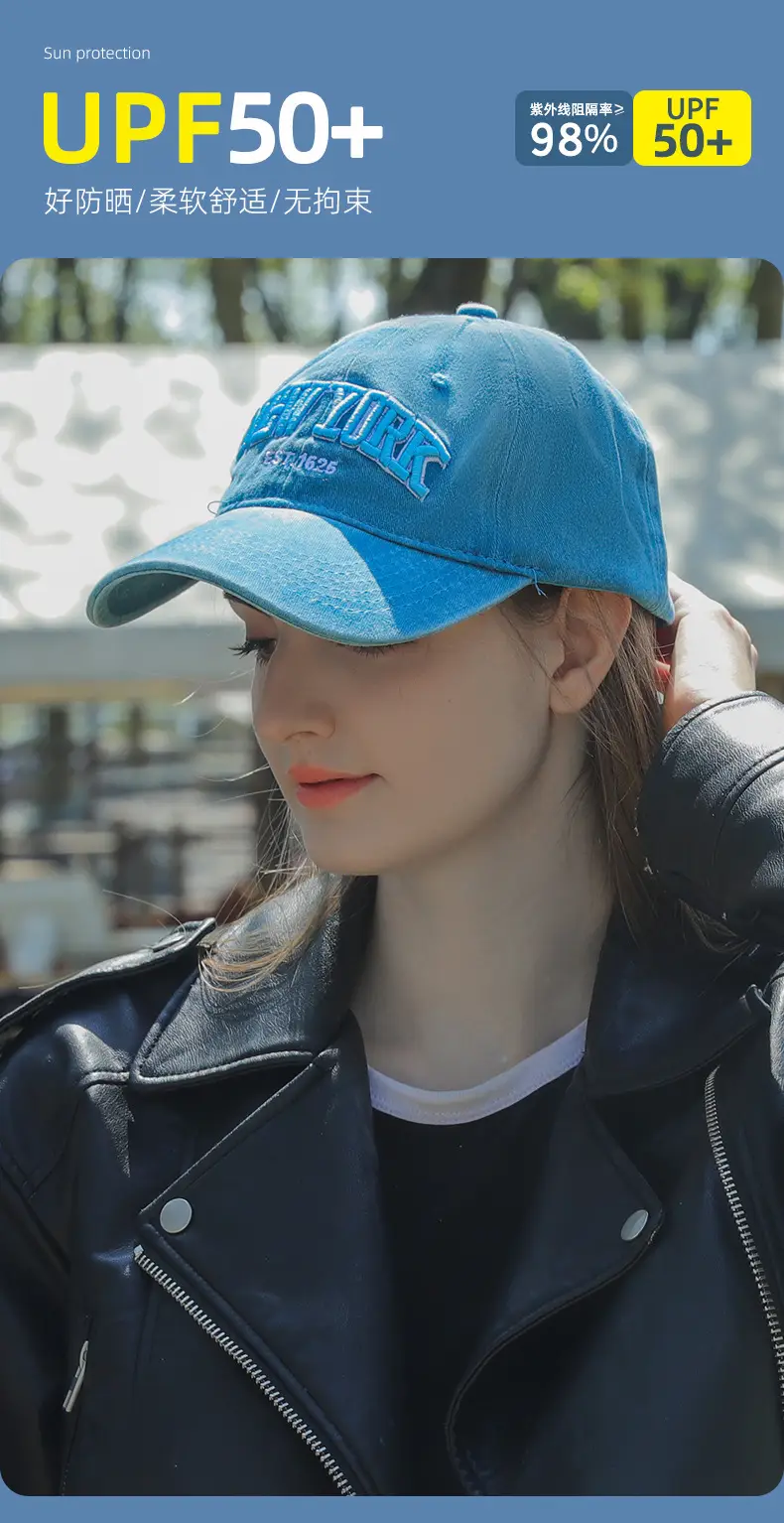 American Retro Denim Cap with Letter Embroidery — feature 4
