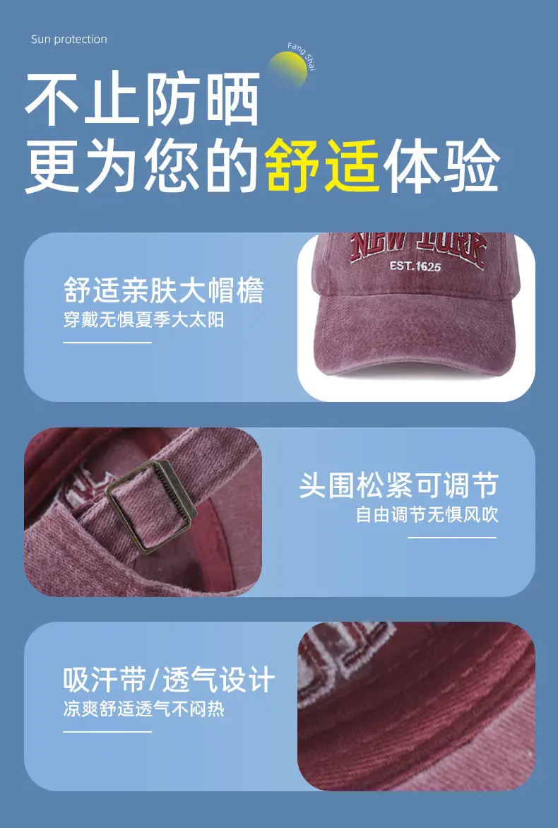 American Retro Denim Cap with Letter Embroidery — feature 5