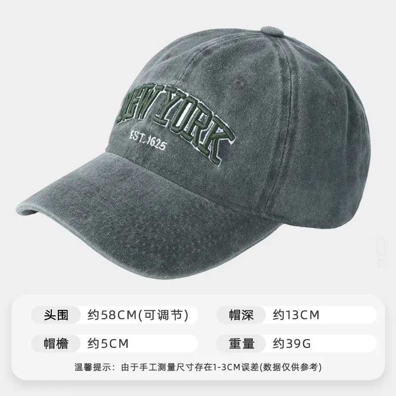 American Retro Denim Cap with Letter Embroidery - Image 6