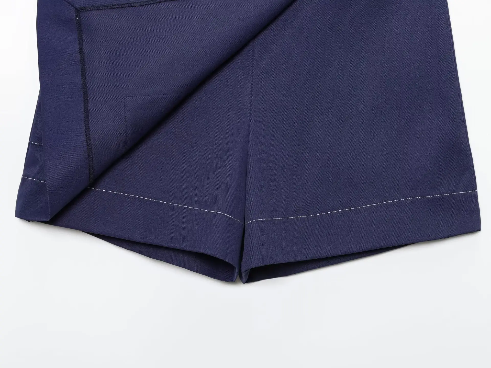 Double Breasted Cross-Border Culottes Navy Blue Belted — feature 12