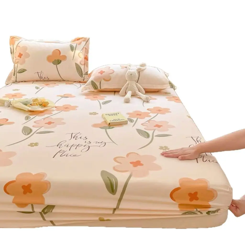 Xinjiang Long-Staple Cotton 60-Count Fitted Bed Sheets Single-Piece Bed Cover Pure Cotton Type a Maternal and Infant Grade Pure Cotton Bed Bed Sheets Thickeneded Mattress All-Inclusive