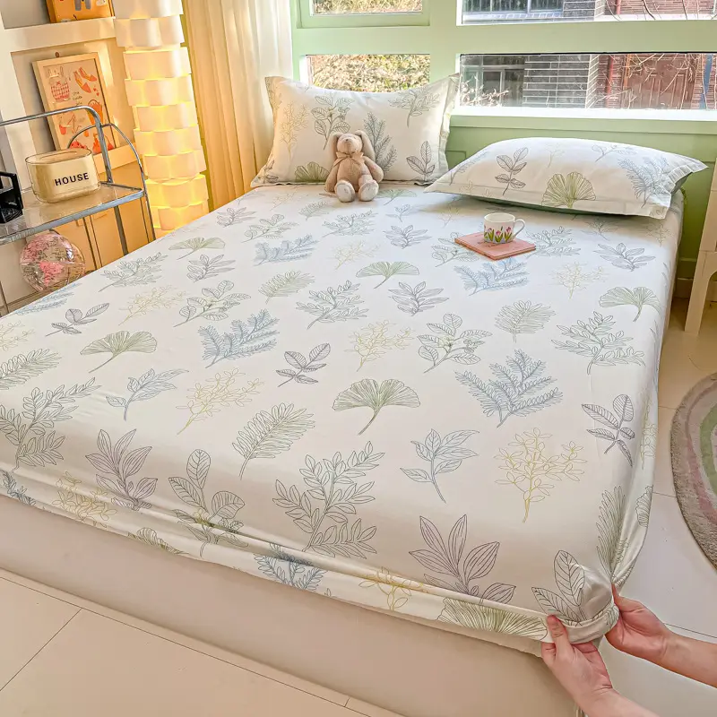 Xinjiang Long-Staple Cotton 60-Count Fitted Bed Sheets Single-Piece Bed Cover Pure Cotton Type a Maternal and Infant Grade Pure Cotton Bed Bed Sheets Thickeneded Mattress All-Inclusive
