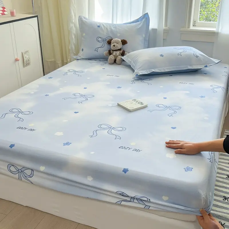 Xinjiang Long-Staple Cotton 60-Count Fitted Bed Sheets Single-Piece Bed Cover Pure Cotton Type a Maternal and Infant Grade Pure Cotton Bed Bed Sheets Thickeneded Mattress All-Inclusive
