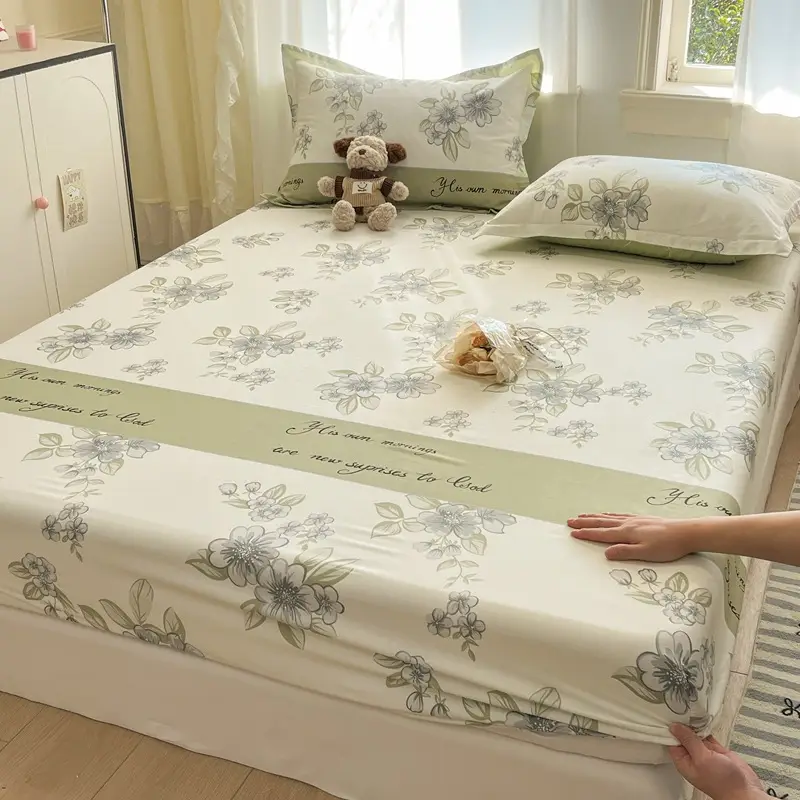 Xinjiang Long-Staple Cotton 60-Count Fitted Bed Sheets Single-Piece Bed Cover Pure Cotton Type a Maternal and Infant Grade Pure Cotton Bed Bed Sheets Thickeneded Mattress All-Inclusive