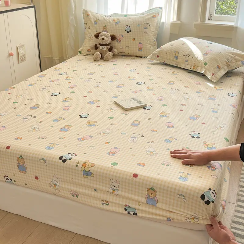 Xinjiang Long-Staple Cotton 60-Count Fitted Bed Sheets Single-Piece Bed Cover Pure Cotton Type a Maternal and Infant Grade Pure Cotton Bed Bed Sheets Thickeneded Mattress All-Inclusive