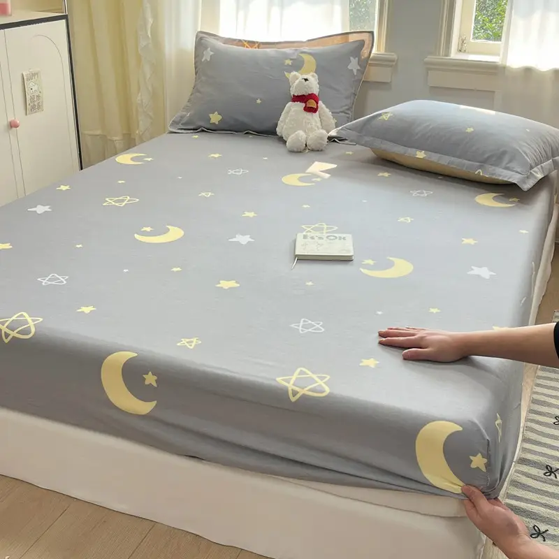 Xinjiang Long-Staple Cotton 60-Count Fitted Bed Sheets Single-Piece Bed Cover Pure Cotton Type a Maternal and Infant Grade Pure Cotton Bed Bed Sheets Thickeneded Mattress All-Inclusive