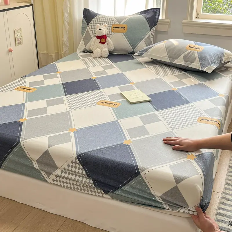 Xinjiang Long-Staple Cotton 60-Count Fitted Bed Sheets Single-Piece Bed Cover Pure Cotton Type a Maternal and Infant Grade Pure Cotton Bed Bed Sheets Thickeneded Mattress All-Inclusive