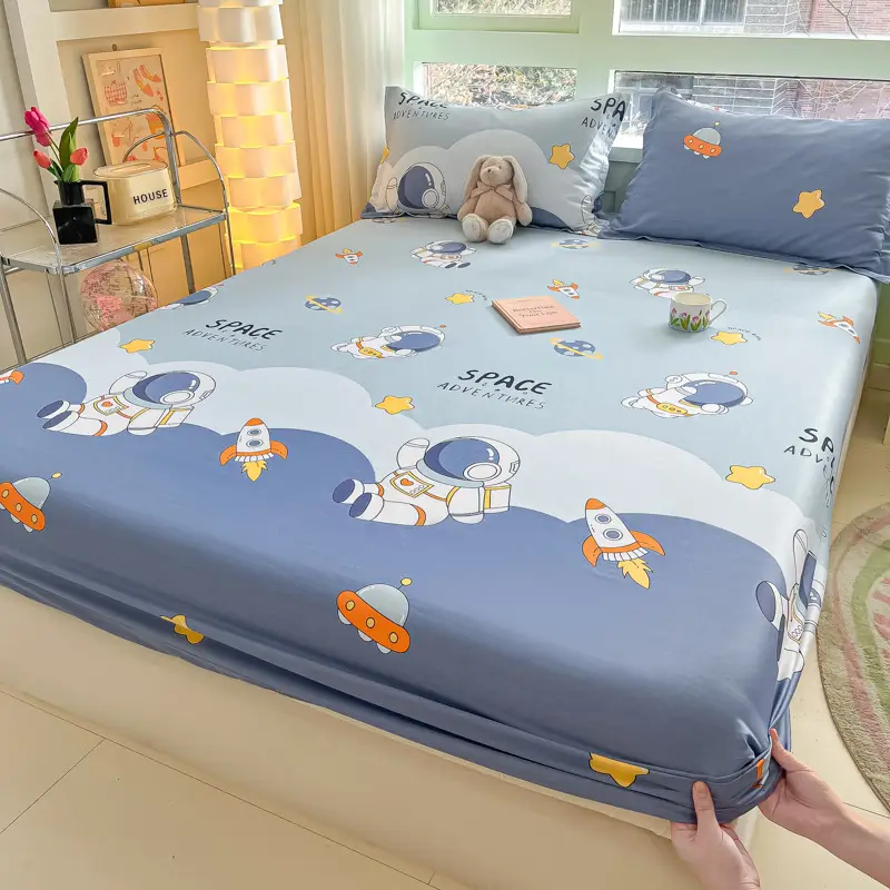 Xinjiang Long-Staple Cotton 60-Count Fitted Bed Sheets Single-Piece Bed Cover Pure Cotton Type a Maternal and Infant Grade Pure Cotton Bed Bed Sheets Thickeneded Mattress All-Inclusive