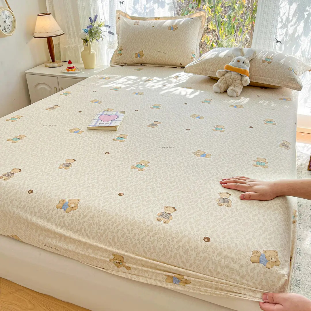 Xinjiang Long-Staple Cotton 60-Count Fitted Bed Sheets Single-Piece Bed Cover Pure Cotton Type a Maternal and Infant Grade Pure Cotton Bed Bed Sheets Thickeneded Mattress All-Inclusive