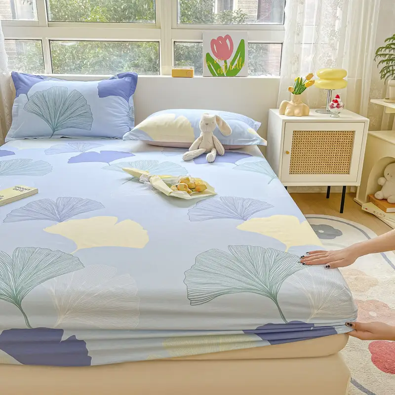 Xinjiang Long-Staple Cotton 60-Count Fitted Bed Sheets Single-Piece Bed Cover Pure Cotton Type a Maternal and Infant Grade Pure Cotton Bed Bed Sheets Thickeneded Mattress All-Inclusive