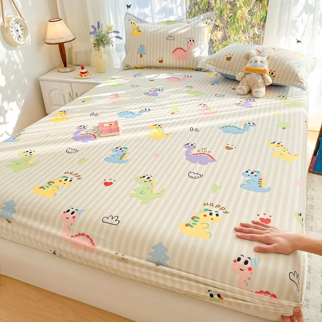 Xinjiang Long-Staple Cotton 60-Count Fitted Bed Sheets Single-Piece Bed Cover Pure Cotton Type a Maternal and Infant Grade Pure Cotton Bed Bed Sheets Thickeneded Mattress All-Inclusive