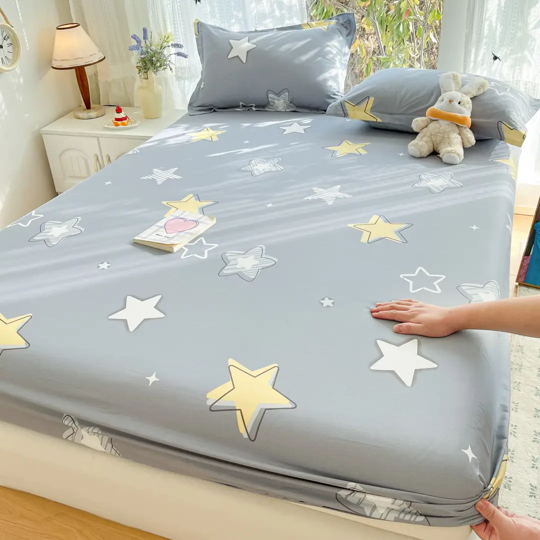 Xinjiang Long-Staple Cotton 60-Count Fitted Bed Sheets Single-Piece Bed Cover Pure Cotton Type a Maternal and Infant Grade Pure Cotton Bed Bed Sheets Thickeneded Mattress All-Inclusive