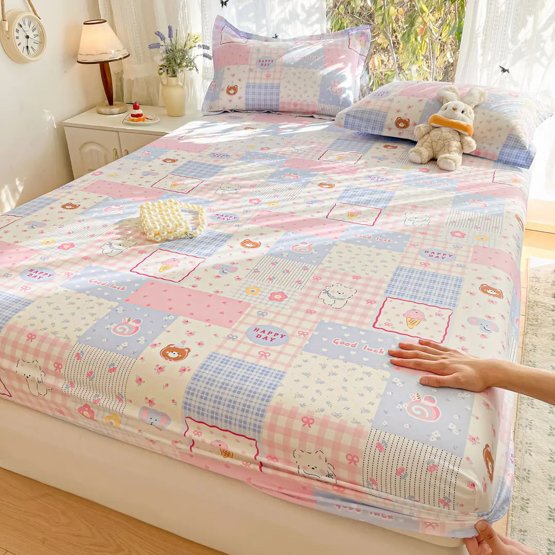 Xinjiang Long-Staple Cotton 60-Count Fitted Bed Sheets Single-Piece Bed Cover Pure Cotton Type a Maternal and Infant Grade Pure Cotton Bed Bed Sheets Thickeneded Mattress All-Inclusive
