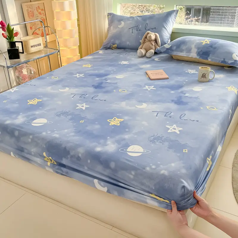 Xinjiang Long-Staple Cotton 60-Count Fitted Bed Sheets Single-Piece Bed Cover Pure Cotton Type a Maternal and Infant Grade Pure Cotton Bed Bed Sheets Thickeneded Mattress All-Inclusive