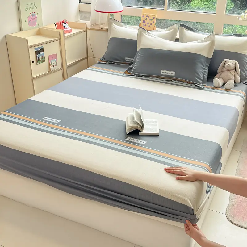 Xinjiang Long-Staple Cotton 60-Count Fitted Bed Sheets Single-Piece Bed Cover Pure Cotton Type a Maternal and Infant Grade Pure Cotton Bed Bed Sheets Thickeneded Mattress All-Inclusive