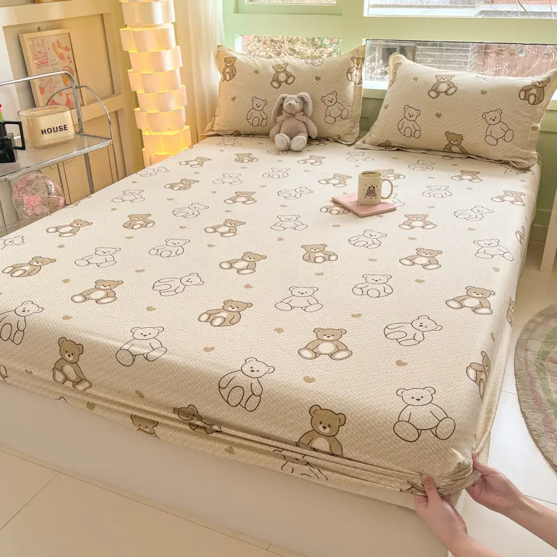 Xinjiang Long-Staple Cotton 60-Count Fitted Bed Sheets Single-Piece Bed Cover Pure Cotton Type a Maternal and Infant Grade Pure Cotton Bed Bed Sheets Thickeneded Mattress All-Inclusive