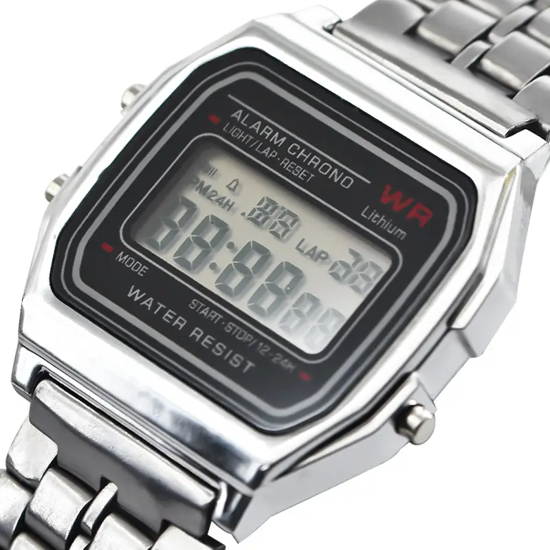 Digital Watch with Water Resistant Steel Band — feature 6