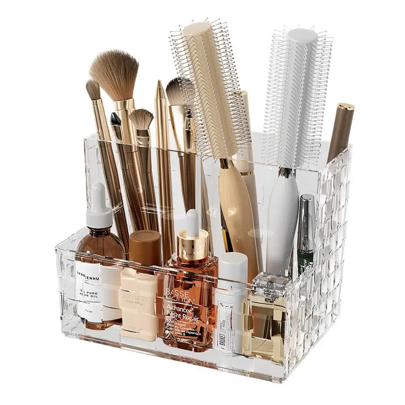 High-End Makeup Storage Rack with Brushes & Bottles - Image 12