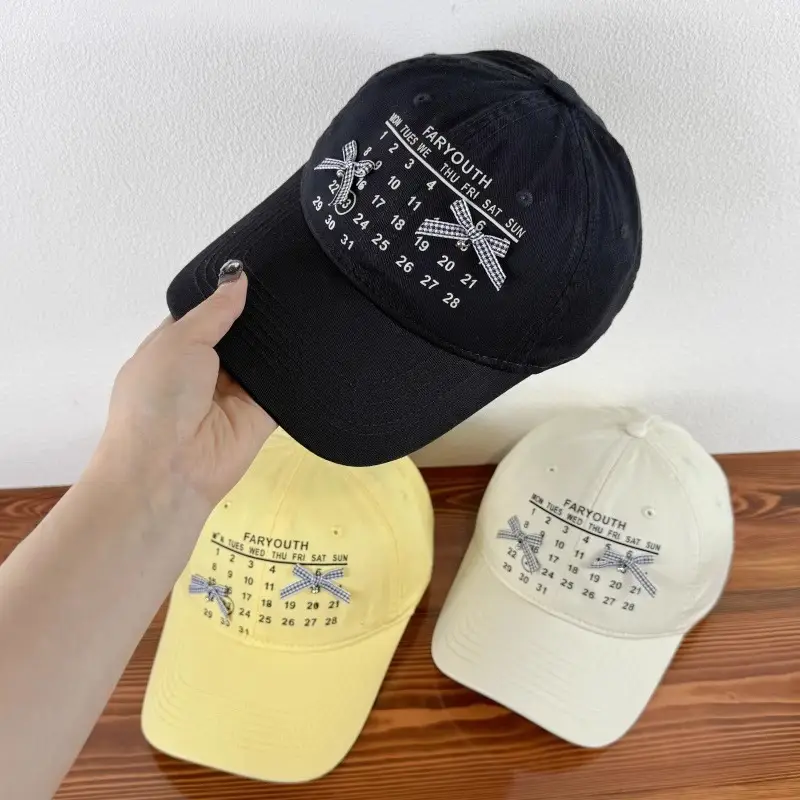 Black Korean Style Butterfly Digital Cap for Women — feature 3