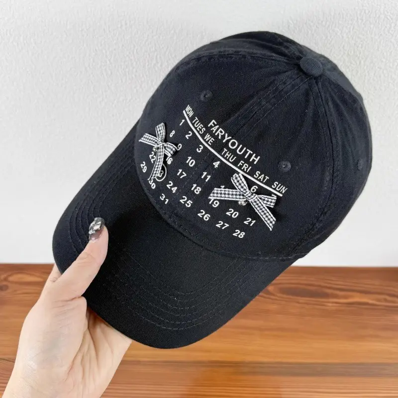 Black Korean Style Butterfly Digital Cap for Women — feature 8