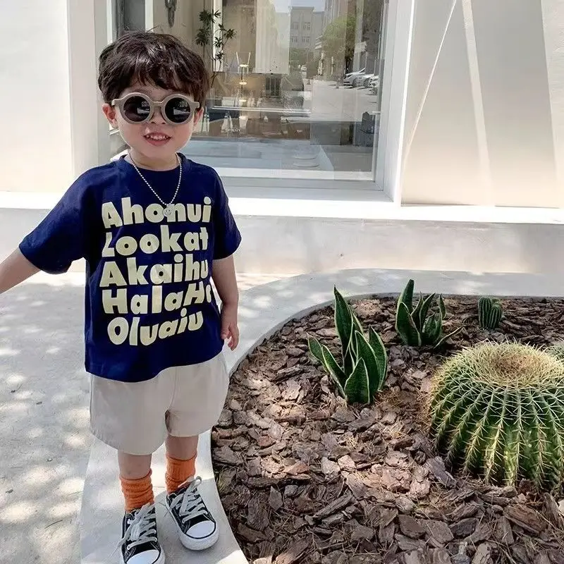 Kids T-Shirt Boys Off-Shoulder Summer Wear