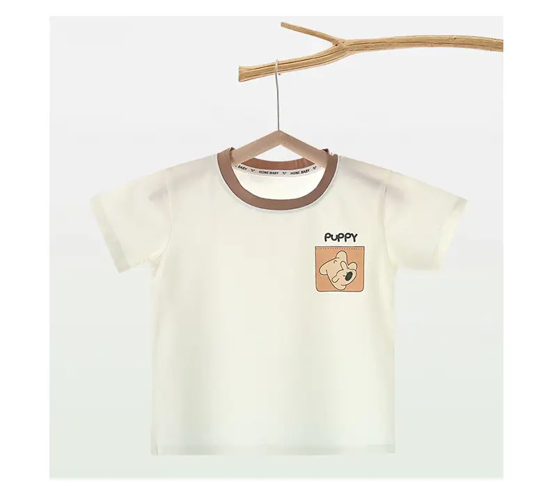 Kids Cartoon Printed Short Sleeve T-Shirt Light Blue — feature 11