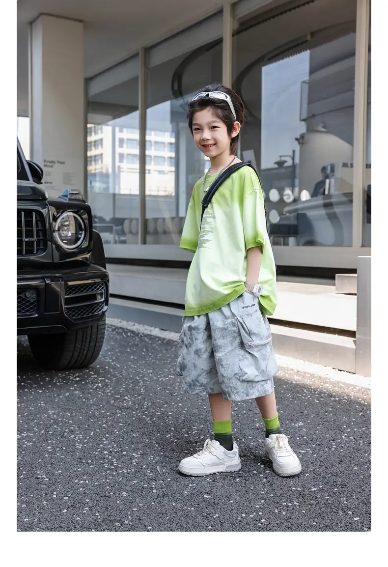 2025 Kids Tie-Dye Cotton T-Shirt Green Panda Yuan Yuan — feature 25