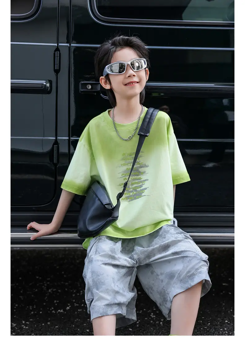 2025 Kids Tie-Dye Cotton T-Shirt Green Panda Yuan Yuan — feature 28