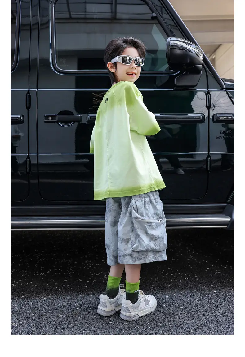 2025 Kids Tie-Dye Cotton T-Shirt Green Panda Yuan Yuan — feature 29