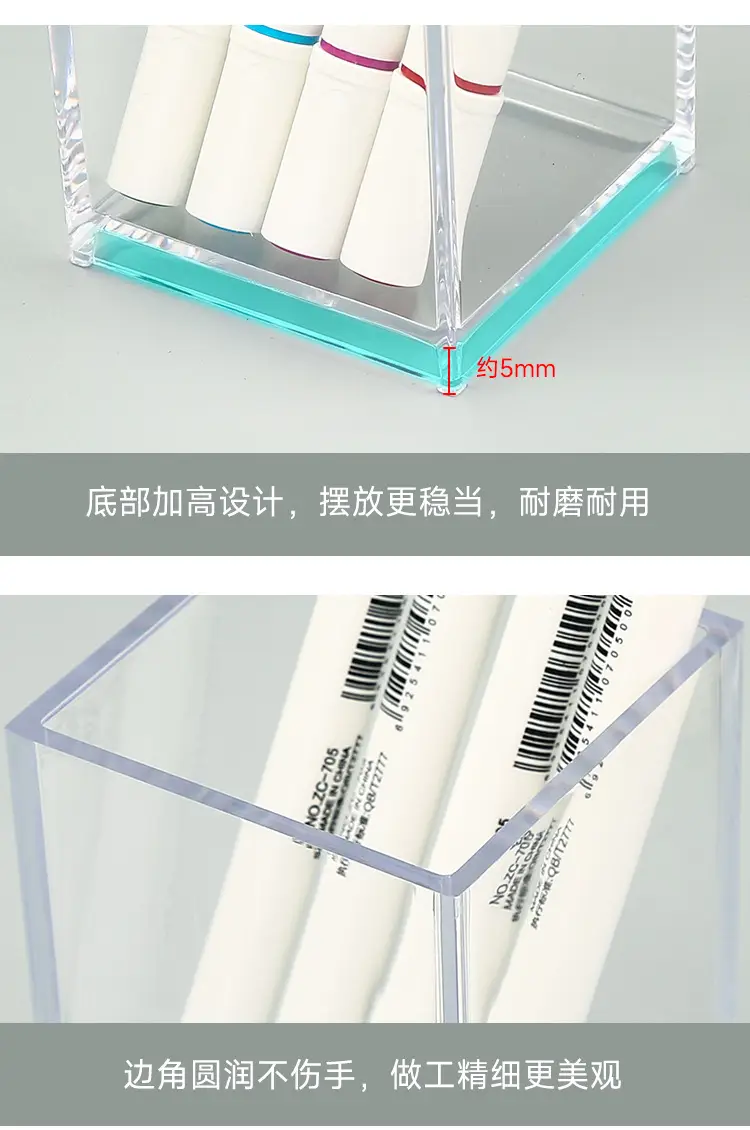 Transparent Square Acrylic Pen Holder for Students — feature 6