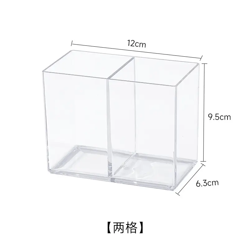 Transparent Square Acrylic Pen Holder for Students