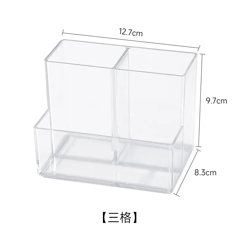 Transparent Square Acrylic Pen Holder for Students