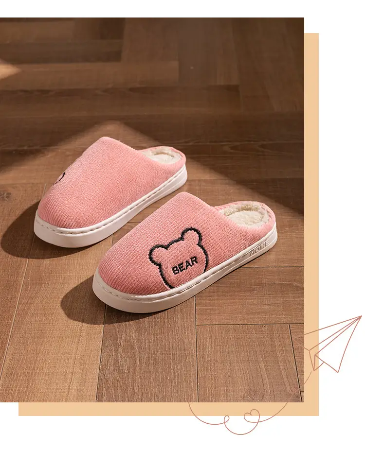 Women's Cotton Slippers with Heel Cover, Couple's Thick-Soled Winter Indoor Home Warm Non-Slip Plush Slippers for Men in Winter — feature 21