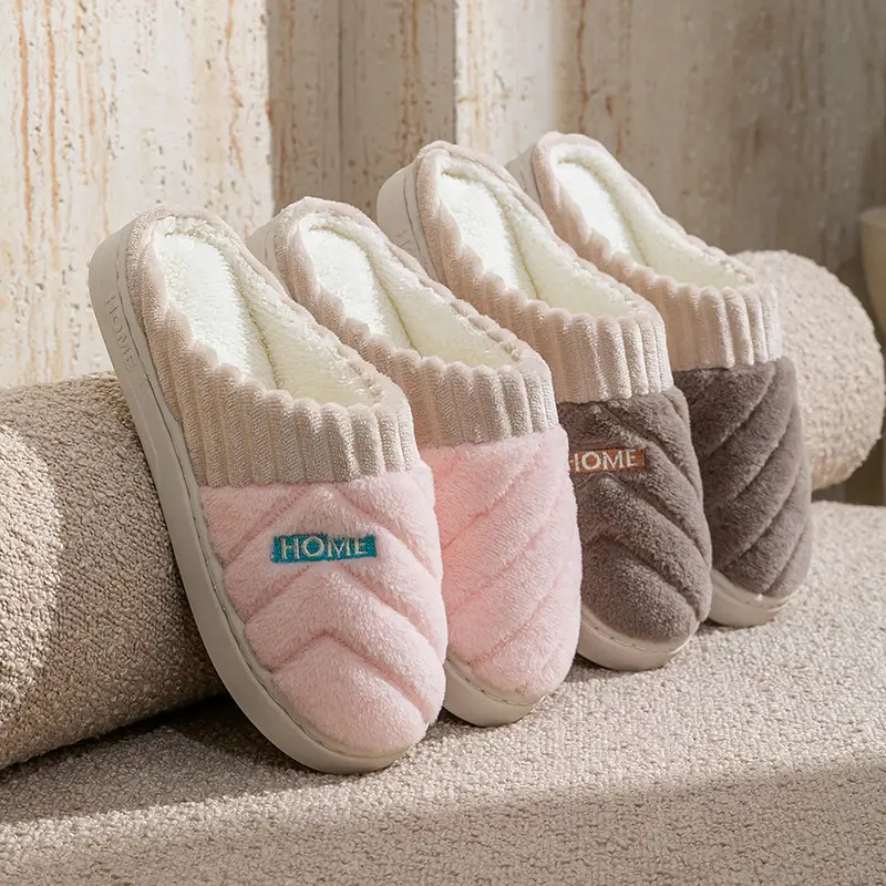 Autumn and Winter Warm Cotton Slippers for Men and Women 2025 New Indoor Home Plush Thick-Soled Anti-Slip and Anti-Odor Couple Cotton Slippers - Image 6
