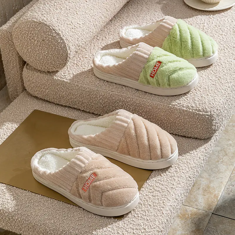 Autumn and Winter Warm Cotton Slippers for Men and Women 2025 New Indoor Home Plush Thick-Soled Anti-Slip and Anti-Odor Couple Cotton Slippers - Image 8