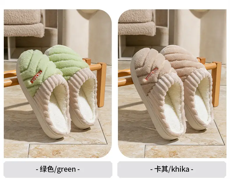 Autumn and Winter Warm Cotton Slippers for Men and Women 2025 New Indoor Home Plush Thick-Soled Anti-Slip and Anti-Odor Couple Cotton Slippers — feature 10